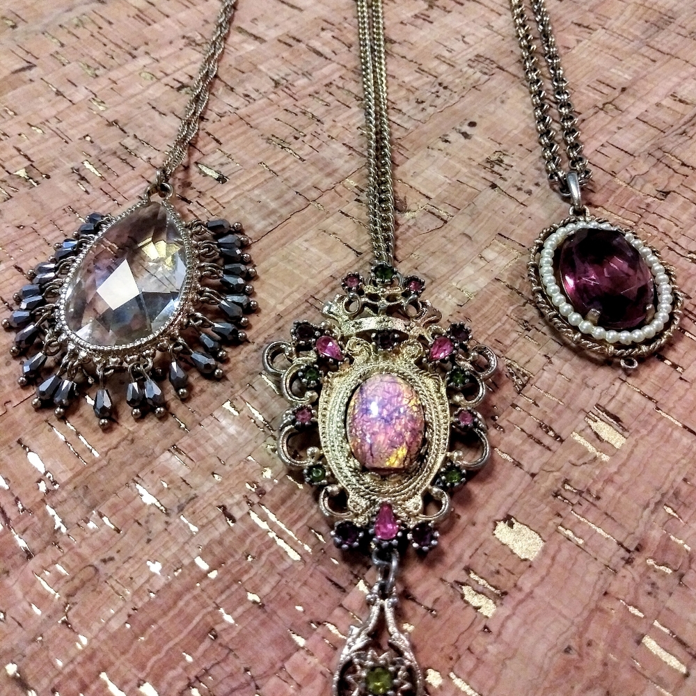 Set of 3 Large Vintage Necklaces - Coventry & Avon